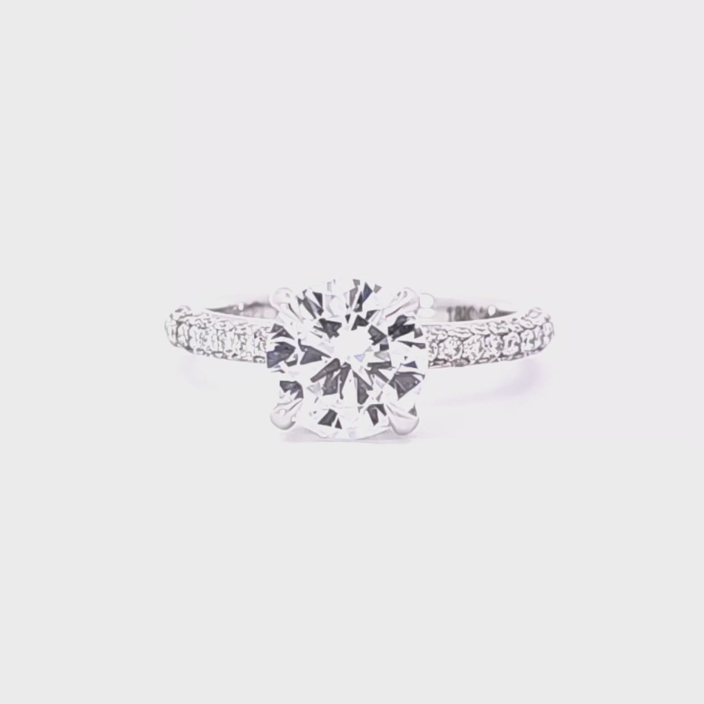 Hidden Halo/Prongs 3 Sided Diamond Sides Semi-Mount