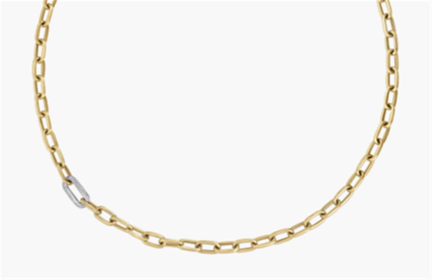 Roberto Coin Single Diamond Paperclip Link Chain Necklace in 18k Gold