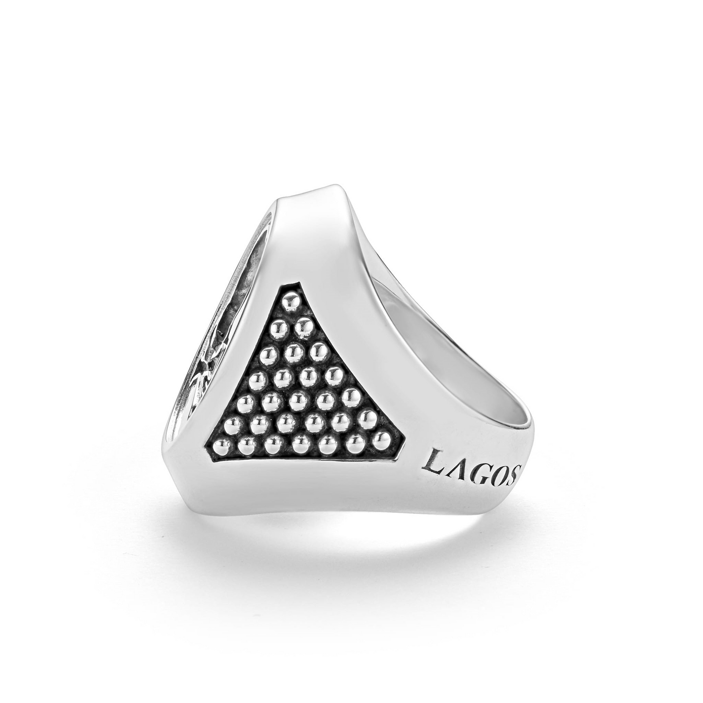 Lagos Silver Skull Signet Ring in Sterling Silver