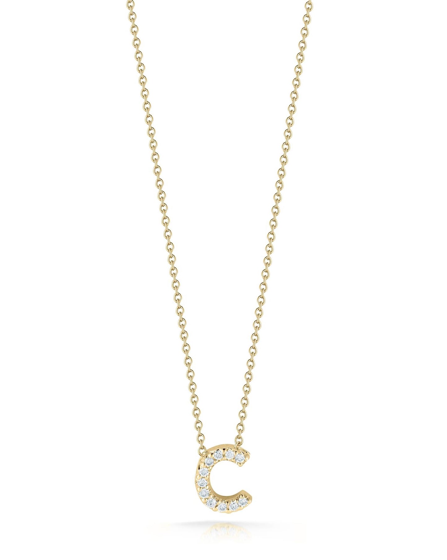 Roberto Coin Gold Diamond Love Letter C Necklace
