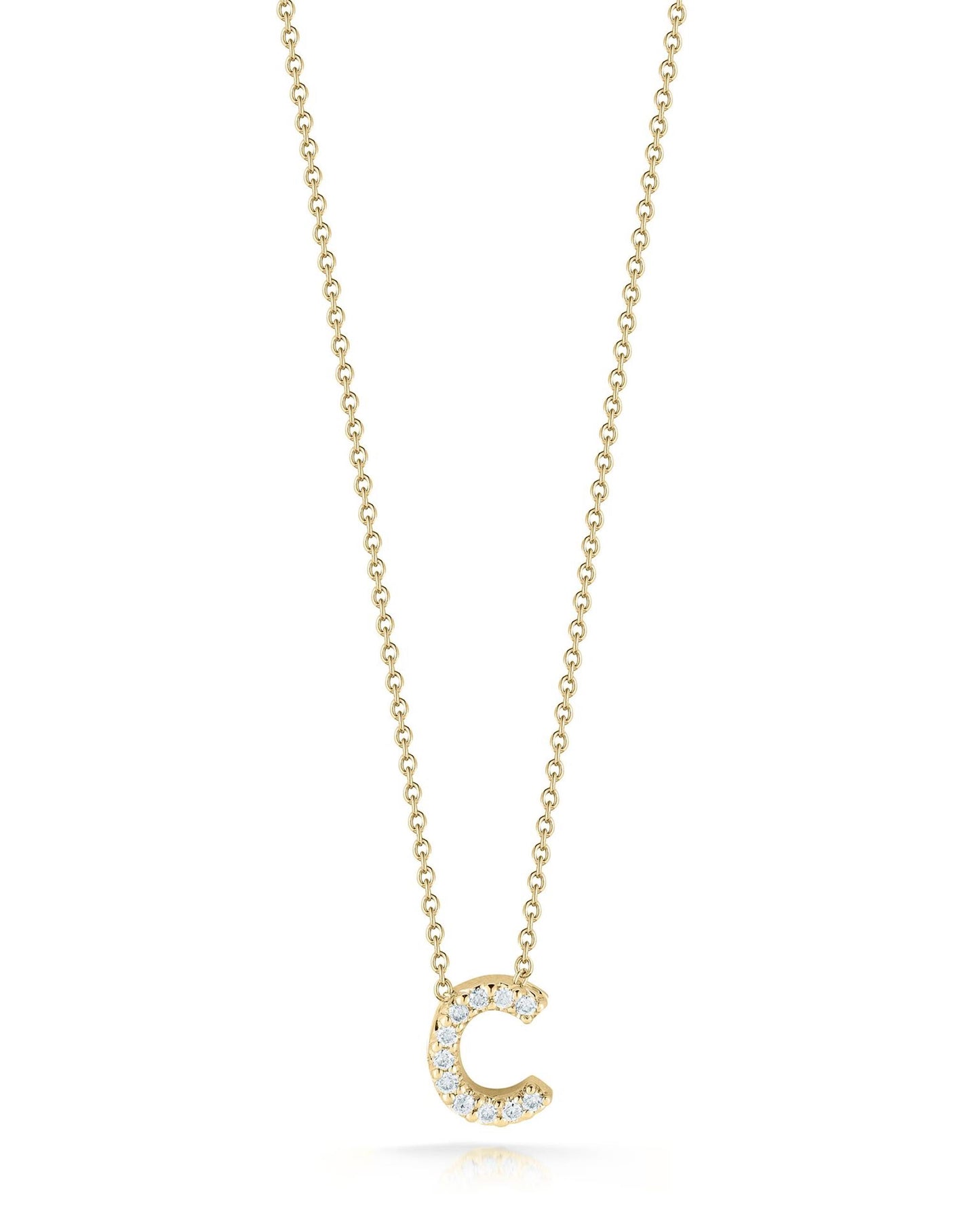 Roberto Coin Diamond Love Letter "C" Necklace in 18k Gold