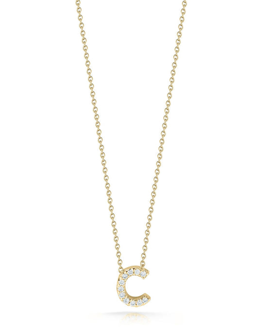 Roberto Coin Diamond Love Letter "C" Necklace in 18k Gold