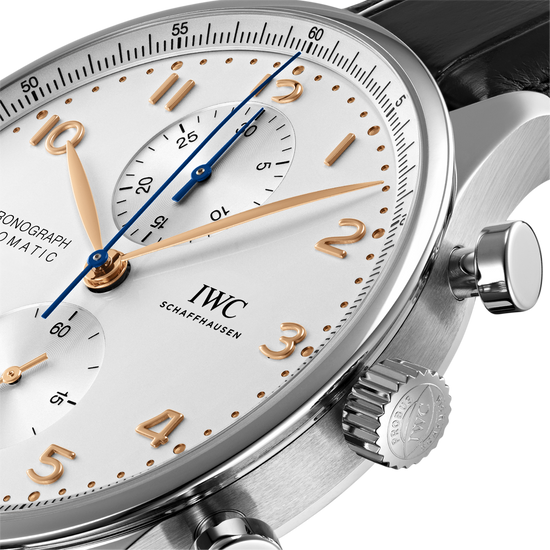 IWC Shaffhausen Portugieser Chronograph 41mm w/ Silver Dial & Black Alligator Strap