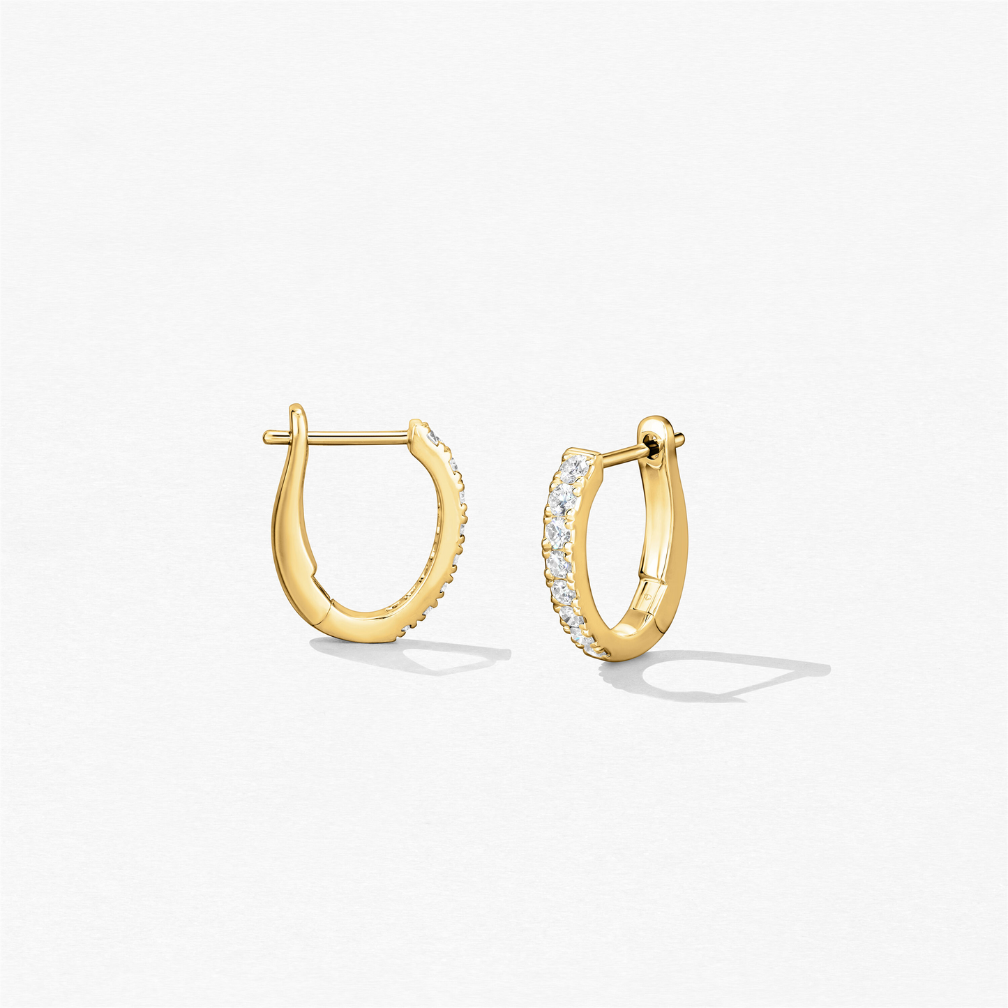 Hearts On Fire Mini Hoop Graduated Diamond Earrings in 18k Yellow Gold