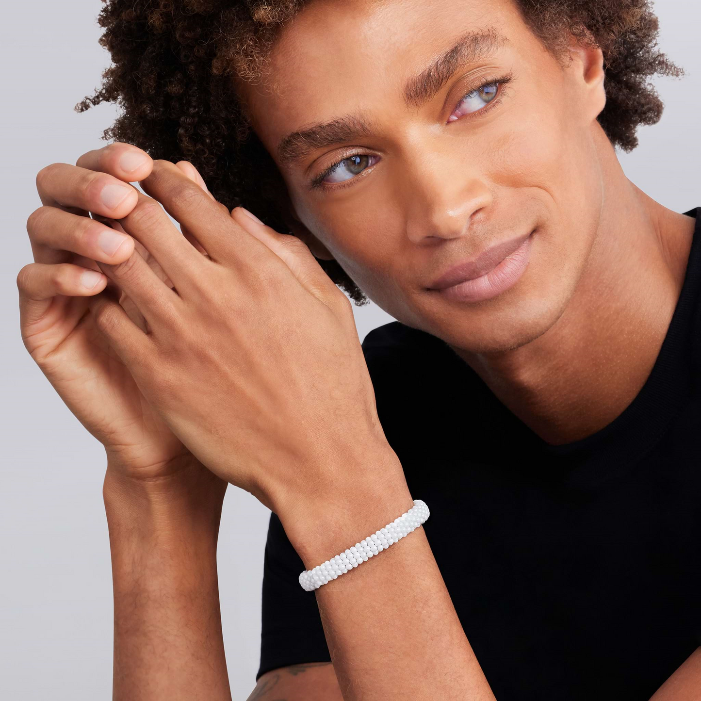 Lagos White Ceramic Beaded Bracelet