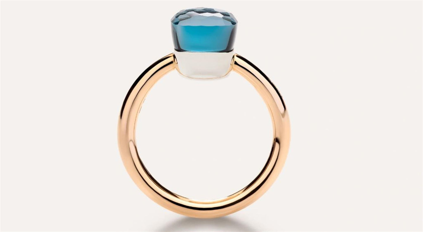 Pomellato Nudo Petit London Blue Topaz Ring in 18k Rose Gold