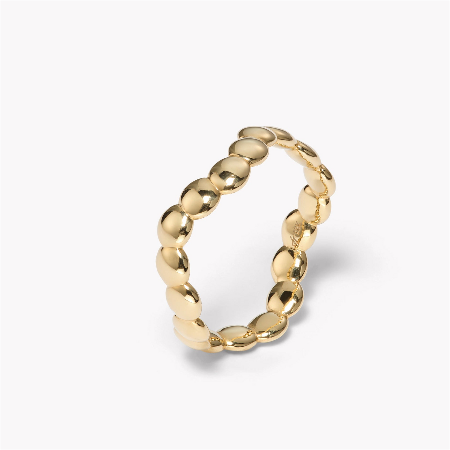 Jamie Turner Beaded Curve Stacking Ring in 18k Yellow Gold