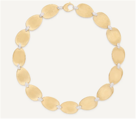 Marco Bicego Lunaria Large Collar Necklace with Diamonds in 18k Two-Tone Gold