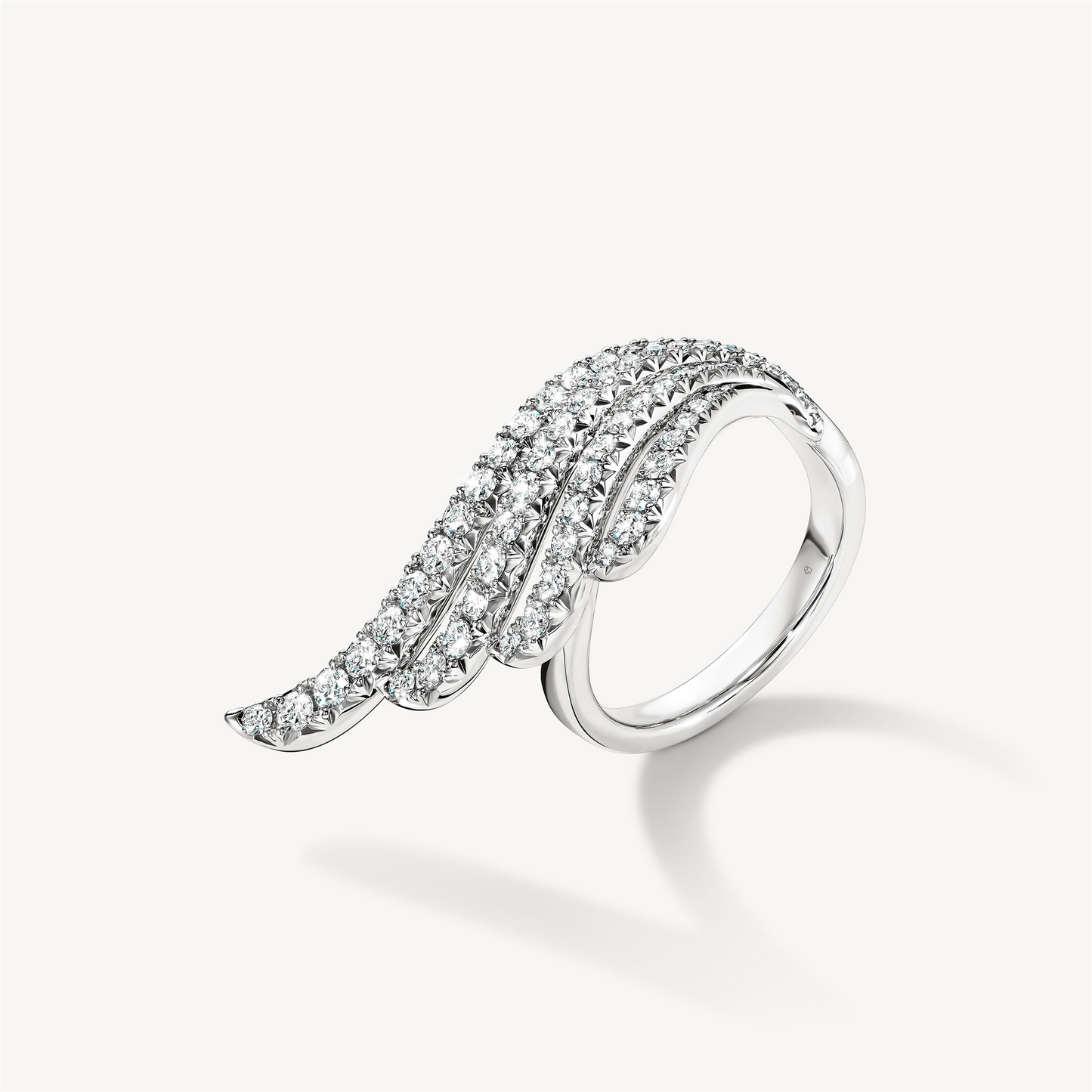Hearts of Fire Vela French Cut Diamond Pave Cocktail Ring in 18k White Gold