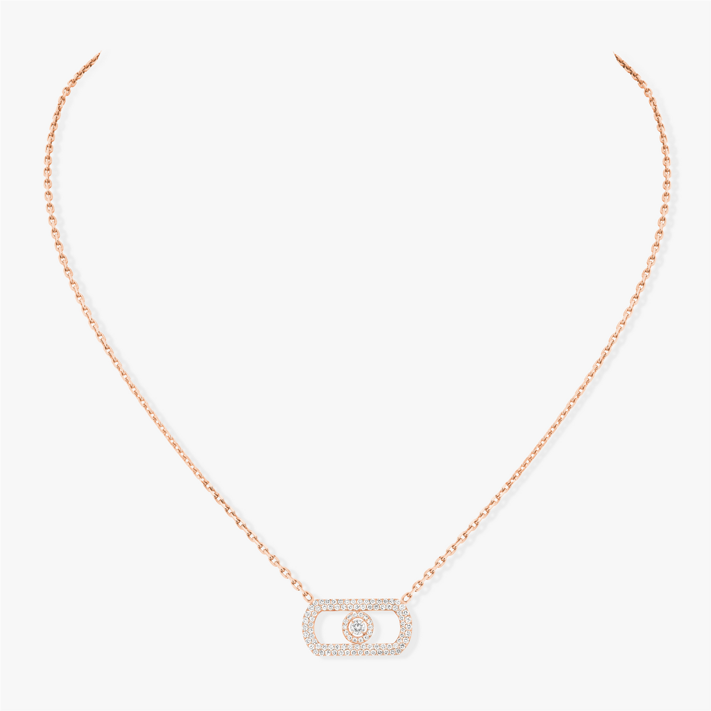 Messika SO Move Pavé Necklace in 18k Rose Gold & 2/3ct Diamonds