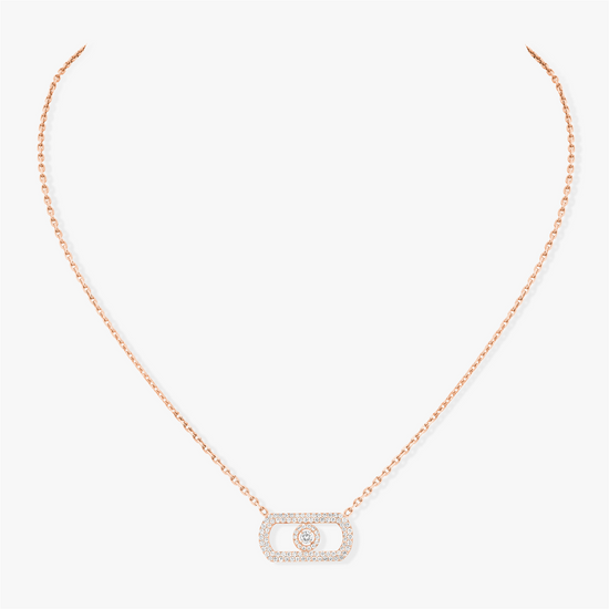 Messika SO Move Pavé Necklace in 18k Rose Gold & 2/3ct Diamonds