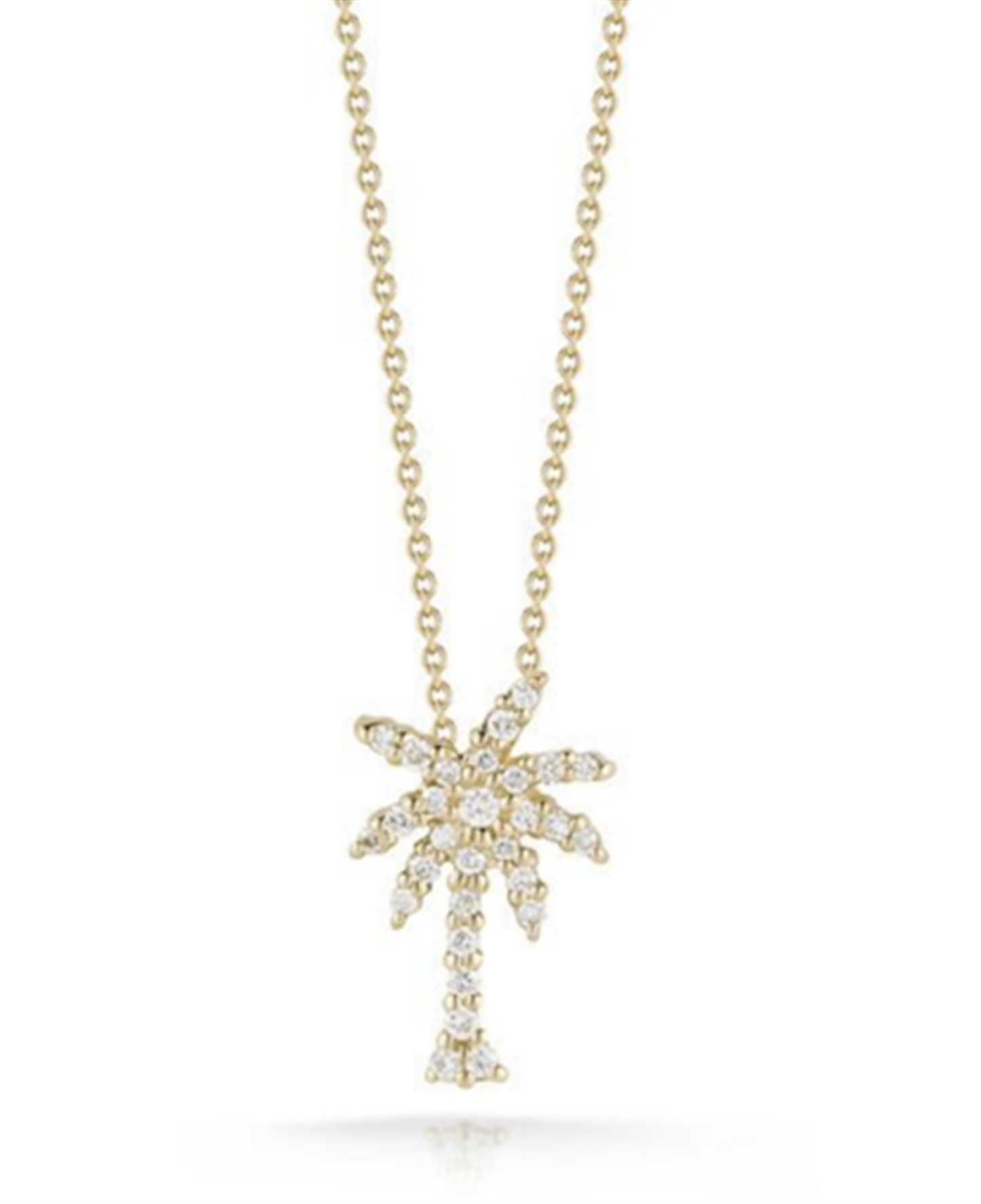 Roberto Coin Tiny Treasures Diamond Palm Tree Necklace in 18k Gold