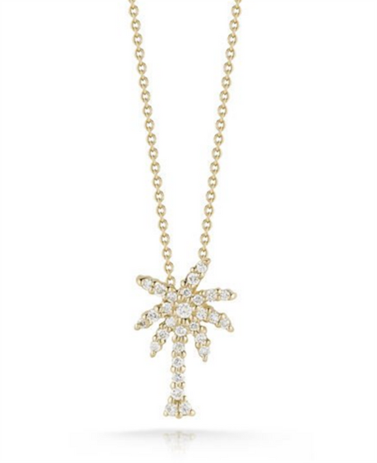 Roberto Coin Tiny Treasures Diamond Palm Tree Necklace in 18k Gold