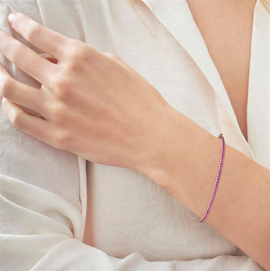 Kwiat 18k Rose Gold Bangle with 1ct Pink Sapphires