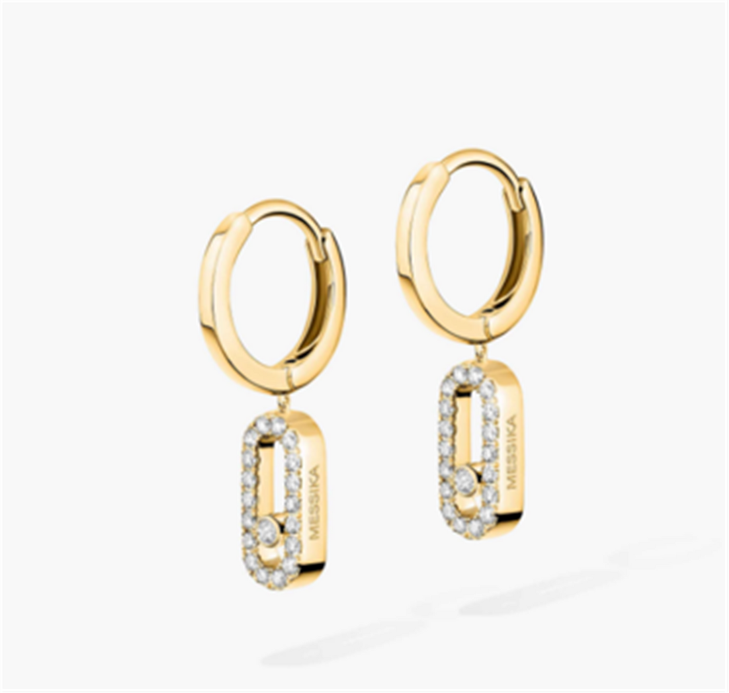 Messika Move Uno Diamond Hoop Earrings in 18k Yellow Gold