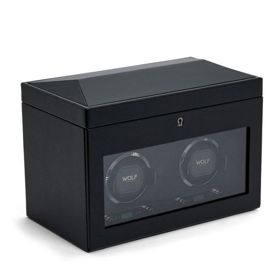 WOLF British Racing Double Watch Winder with Storage