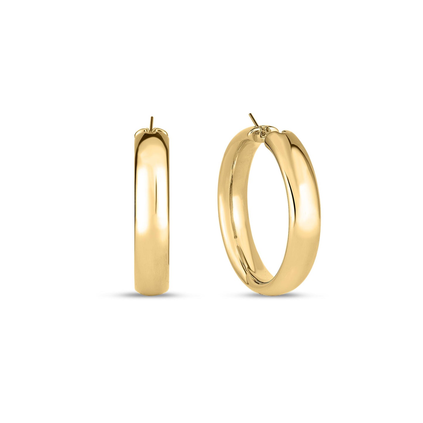 Roberto Coin Large Gold Round Hoop Earrings