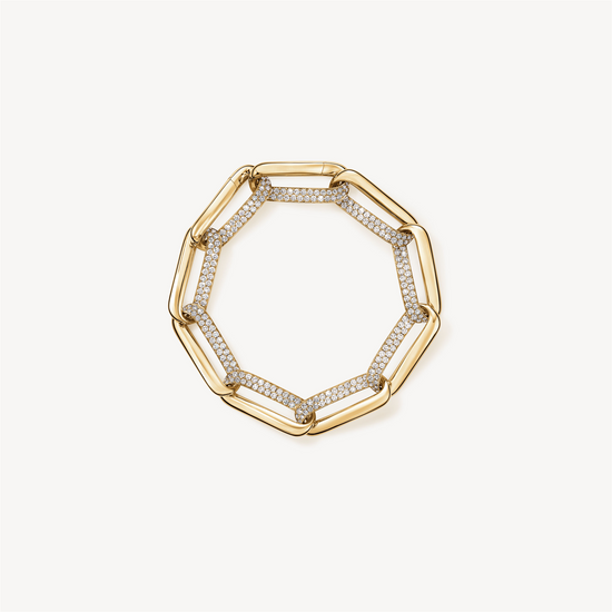 Hearts on Fire Inside/Out Diamond Link Bracelet in 18k Yellow Gold