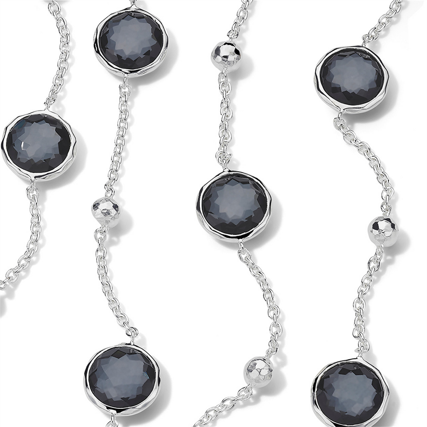 Ippolita Silver Ball & Hematite Station Necklace