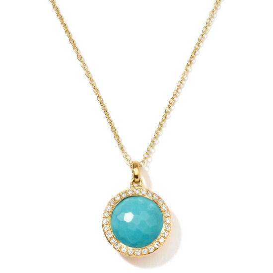 Ippolita Lollipop Small Turquise & Diamond Pendant Necklace