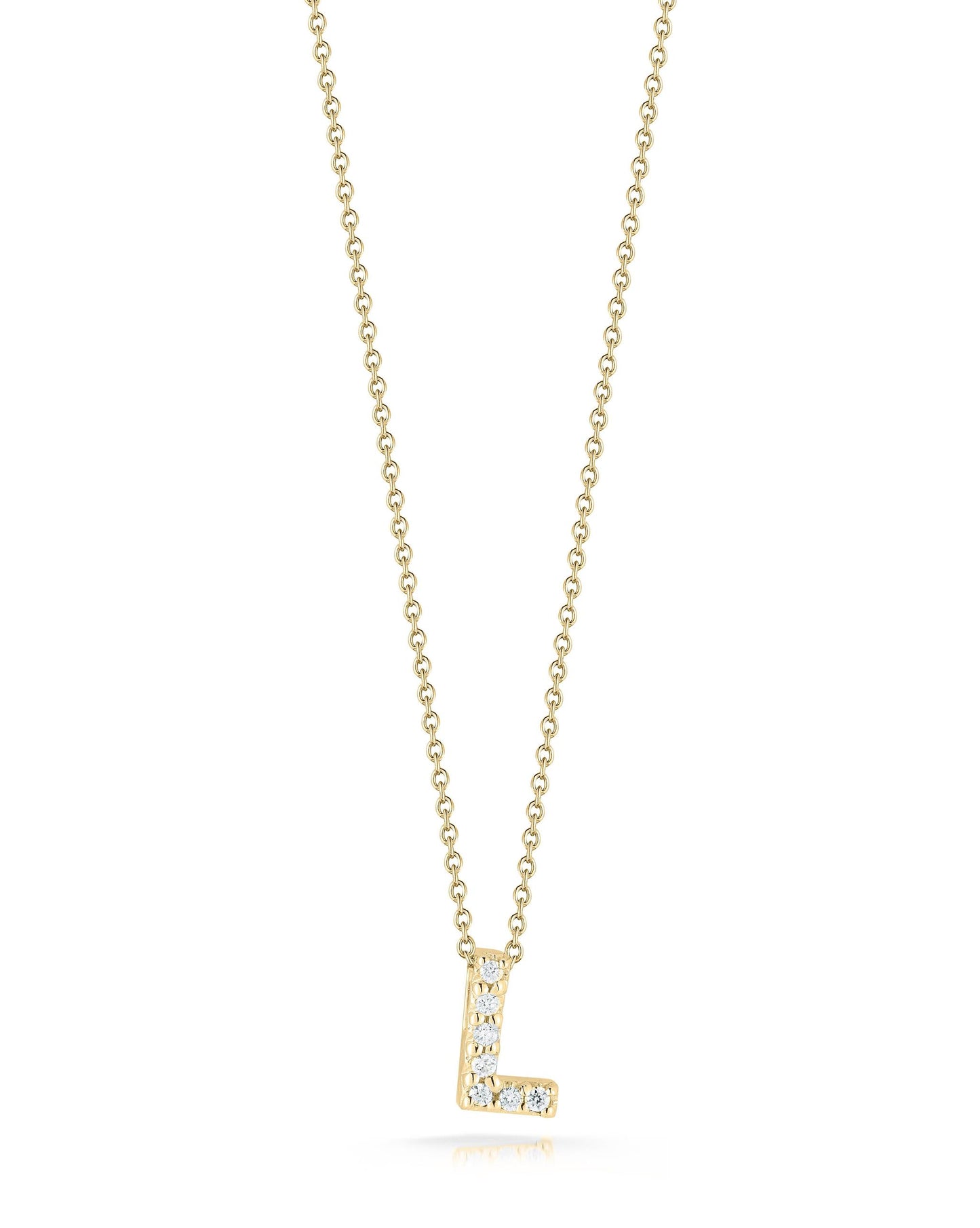 Roberto Coin Gold Diamond Love Letter L Necklace