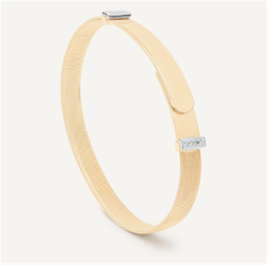 Marco Bicego Large Coil Bangle Bracelet w/ Diamond Pavé in 18k Gold