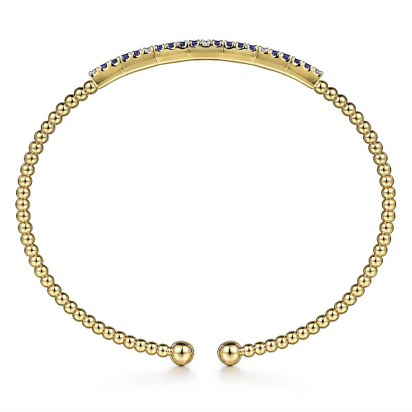Gold Bujukan Diamond & Blue Sapphire Split Bangle
