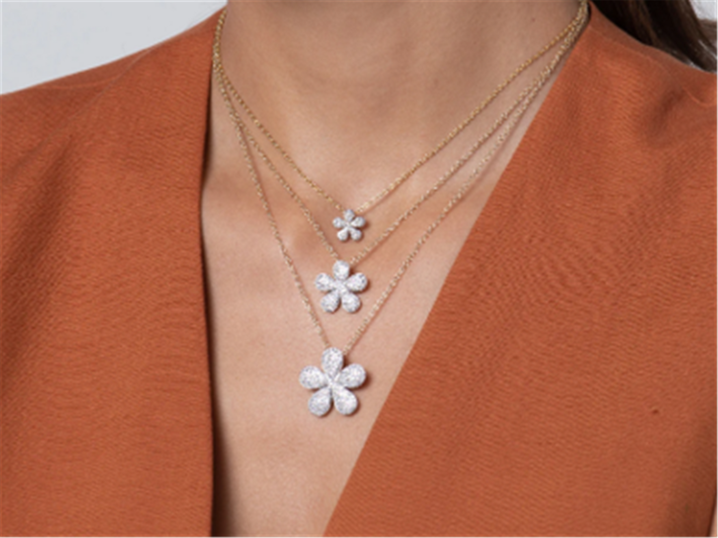 Phillips House Symphony Diamond Forget-Me-Not Petite Pave Necklace in 14k Yellow Gold