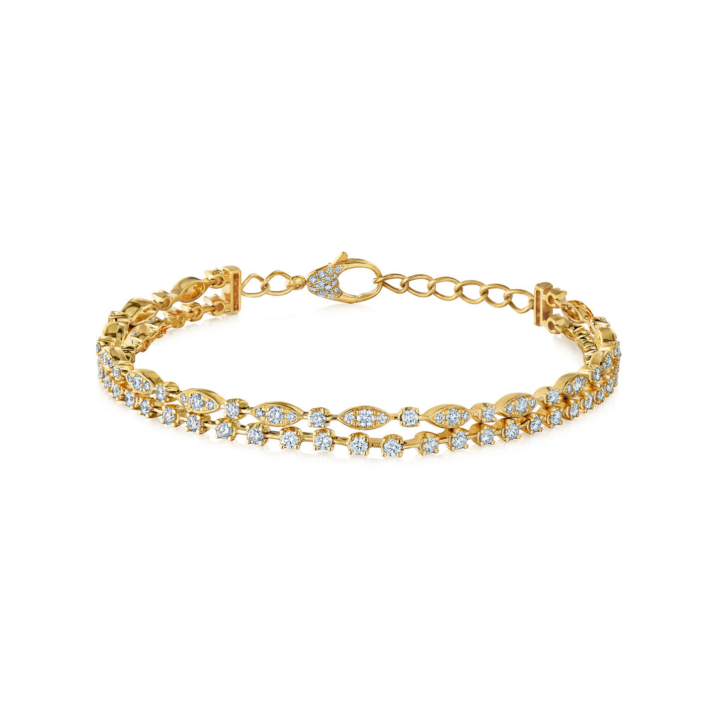 Kwiat Starry Night Double Line Diamond Bracelet in 18k Yellow Gold