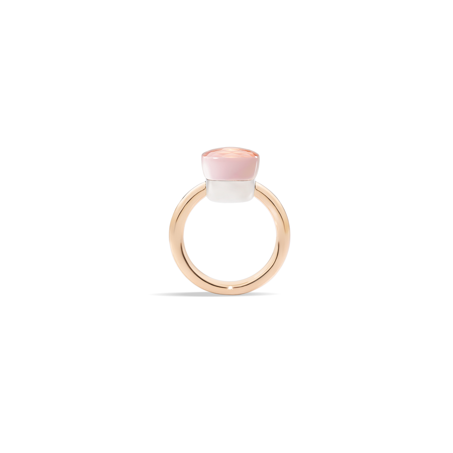 Pomellato Nudo Classic Rose Quartz Ring in 18k Rose & White Gold