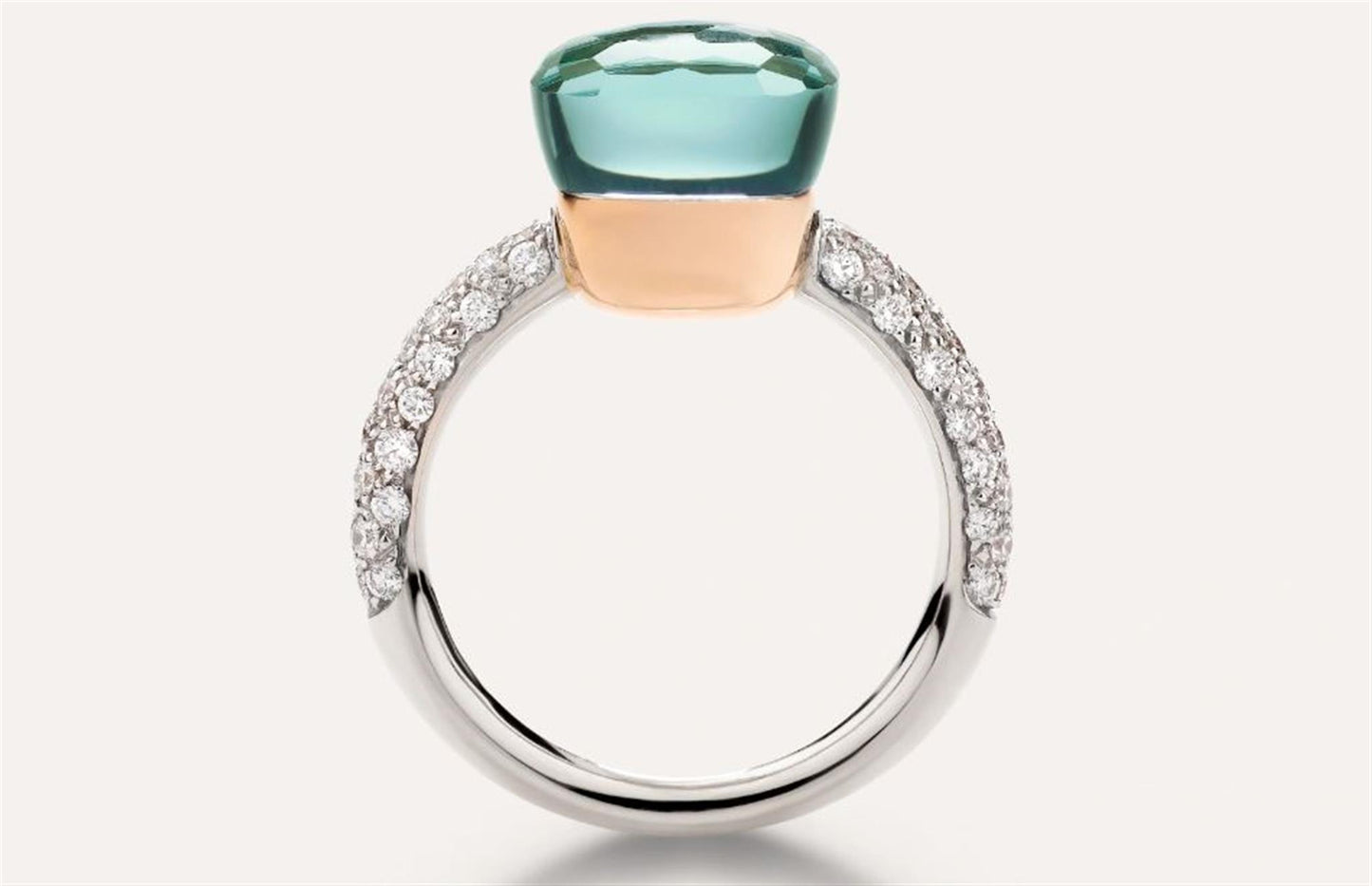 Pomellato Nudo Classic Ring Blue Topaz, Diamonds, & 18k White Gold