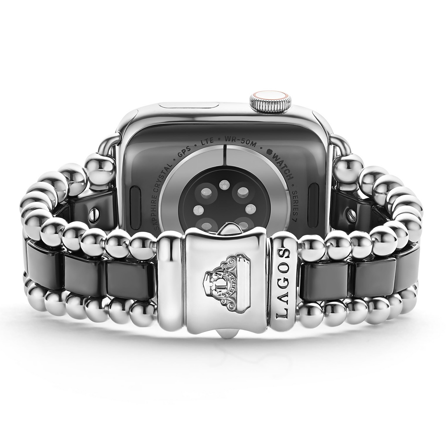 Lagos Black Ceramic Half Diamond Watch Bracelet - 38-45mm