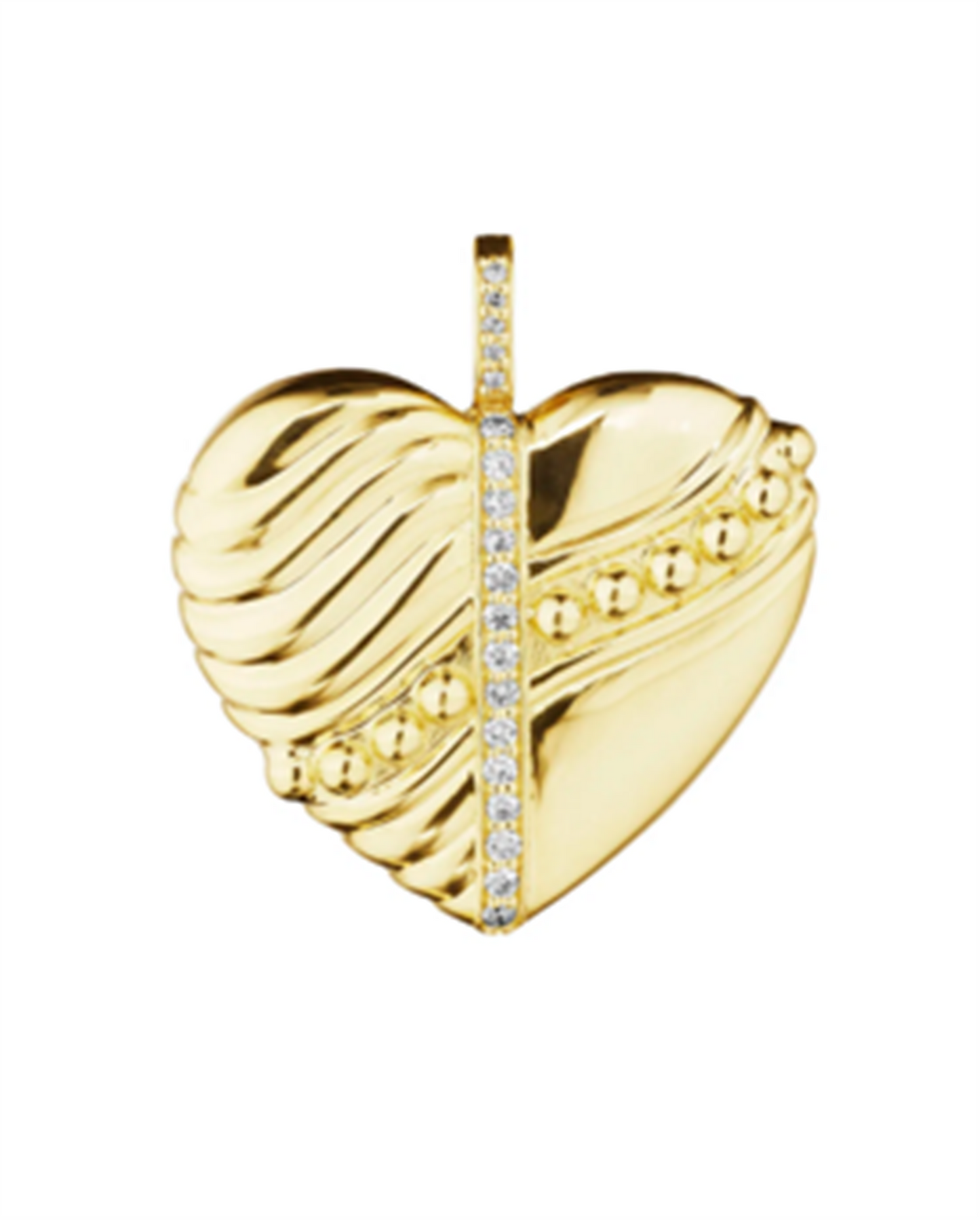 Penny Preville Puffy Beaded Heart Enhancer Diamond Pendant