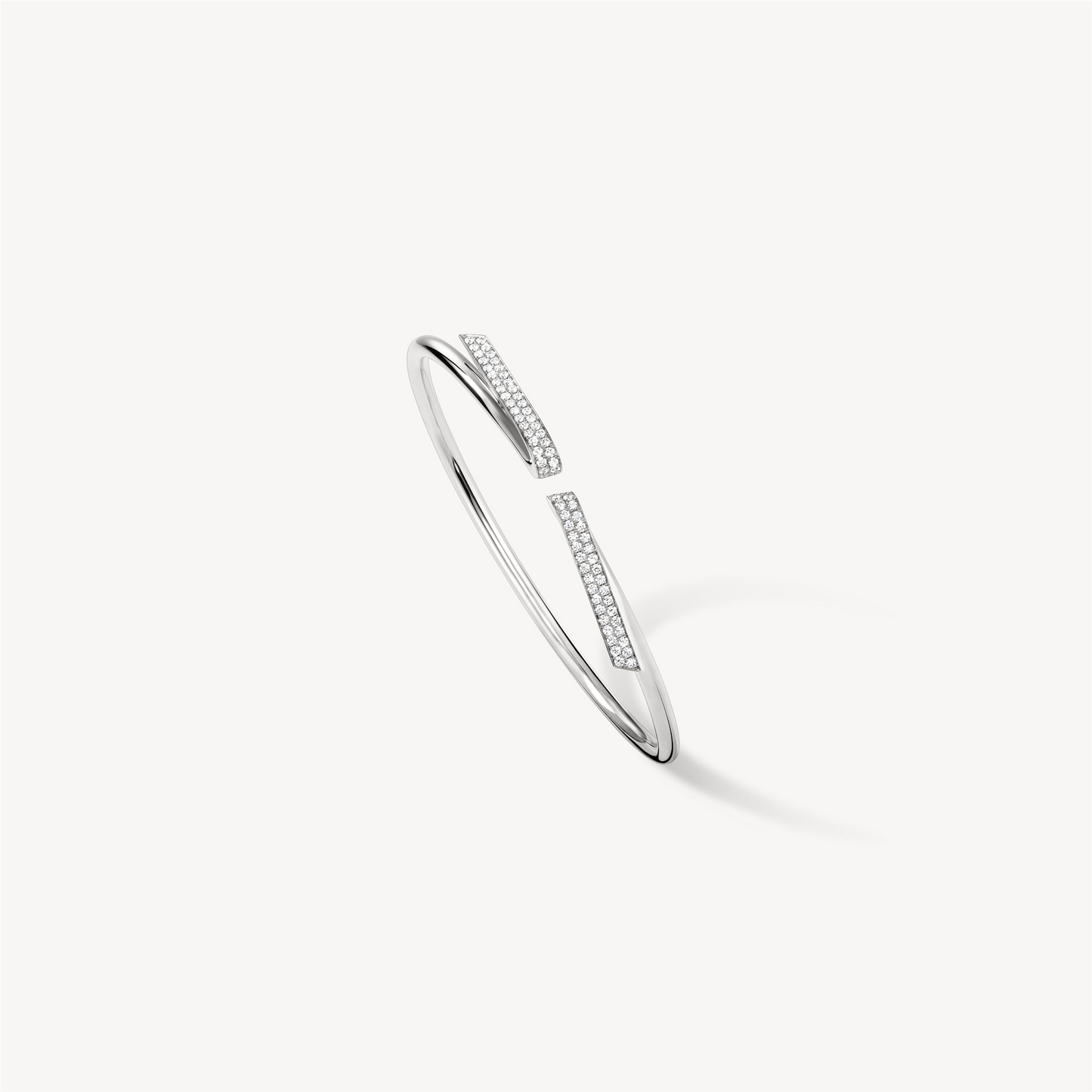 Hearts on Fire Inside/Out Diamond Flexi Bangle Bracelet in 18k White Gold