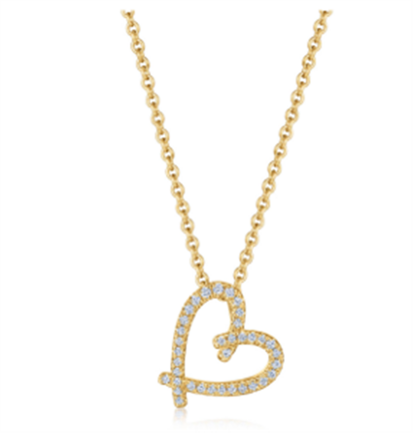 Kwiat Cross My Heart Diamond Pendant Necklace in 18k Gold