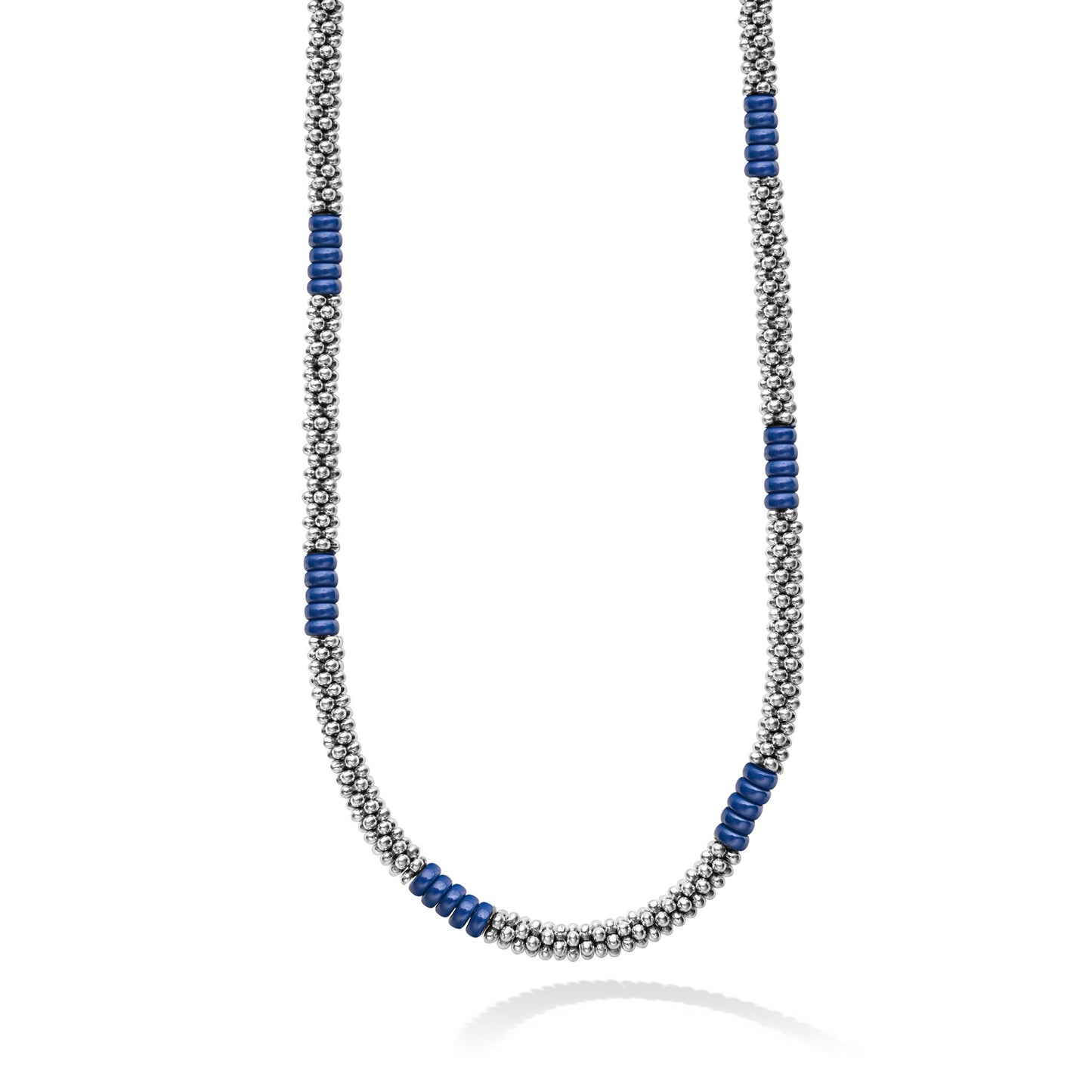 Lagos Ultramarine Silver Station Ceramic Beaded Necklace