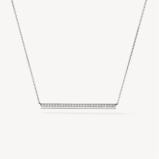 Hearts on Fire  Barre Pavé Necklace in 18k White Gold