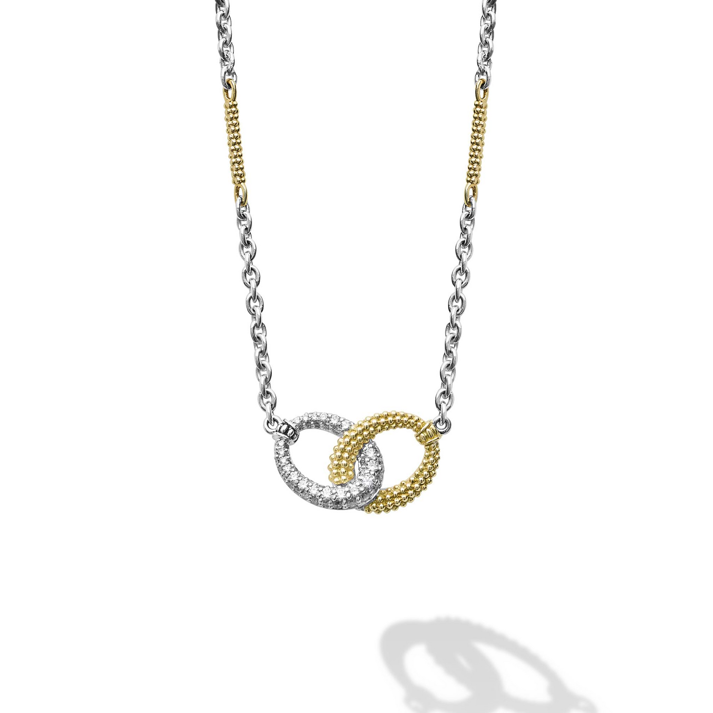 Lagos Two-Tone Link Diamond Necklace