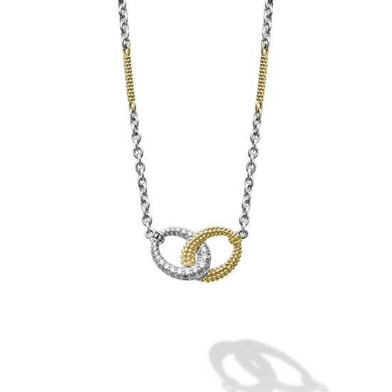 Lagos Two-Tone Link Diamond Necklace