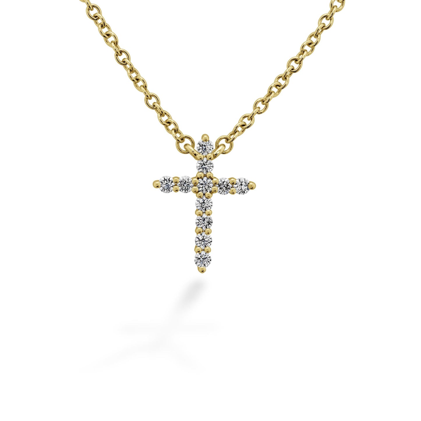 Hearts on Fire Small Gold Diamond Cross Pendant