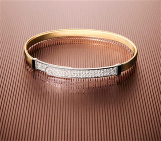 Marco Bicego Masai Diamond Pave Bangle Bracelet in 18k Two-Tone Gold
