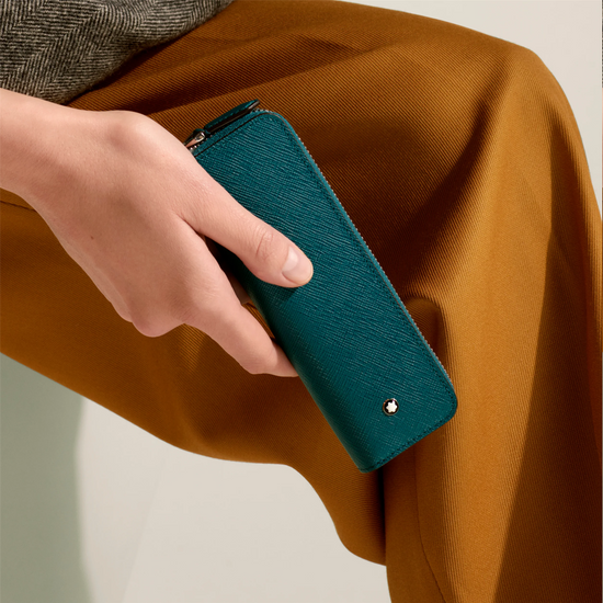 Montblanc Sartorial 1-Pen Zip  Pouch in Cypress Blue