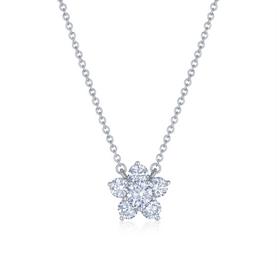 Kwiat Cluster Floral Pendant with Diamonds in 18k White Gold