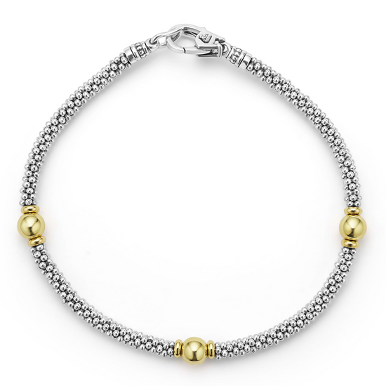 Lagos Two-Tone Station Bracelet - 3mm