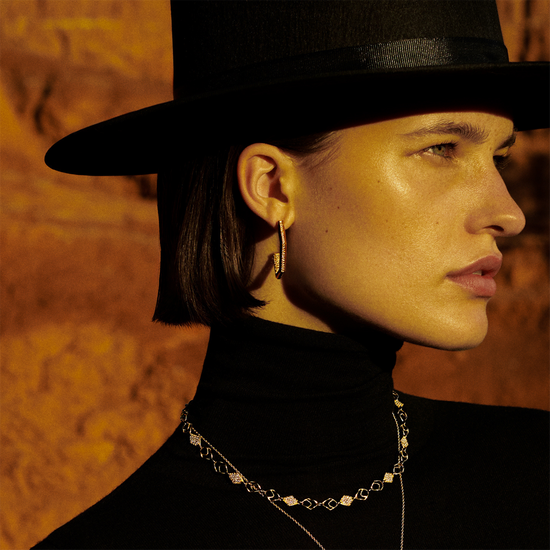 Jamie Turner Eclipse Diamond Hoop Earrings in 18k Yellow Gold