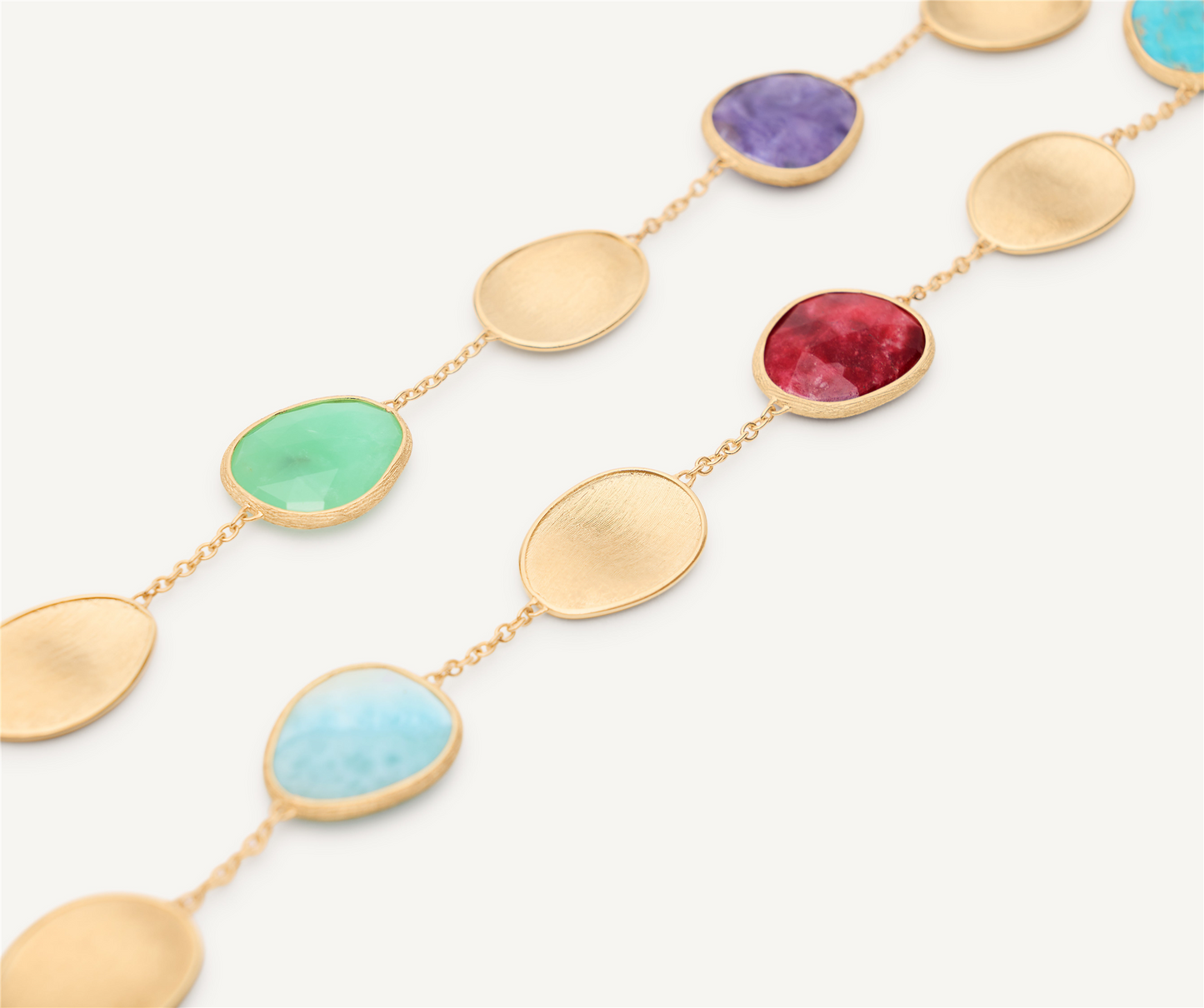 Marco Bicego Lunaria Long Mixed Gemstone & Petal Necklace