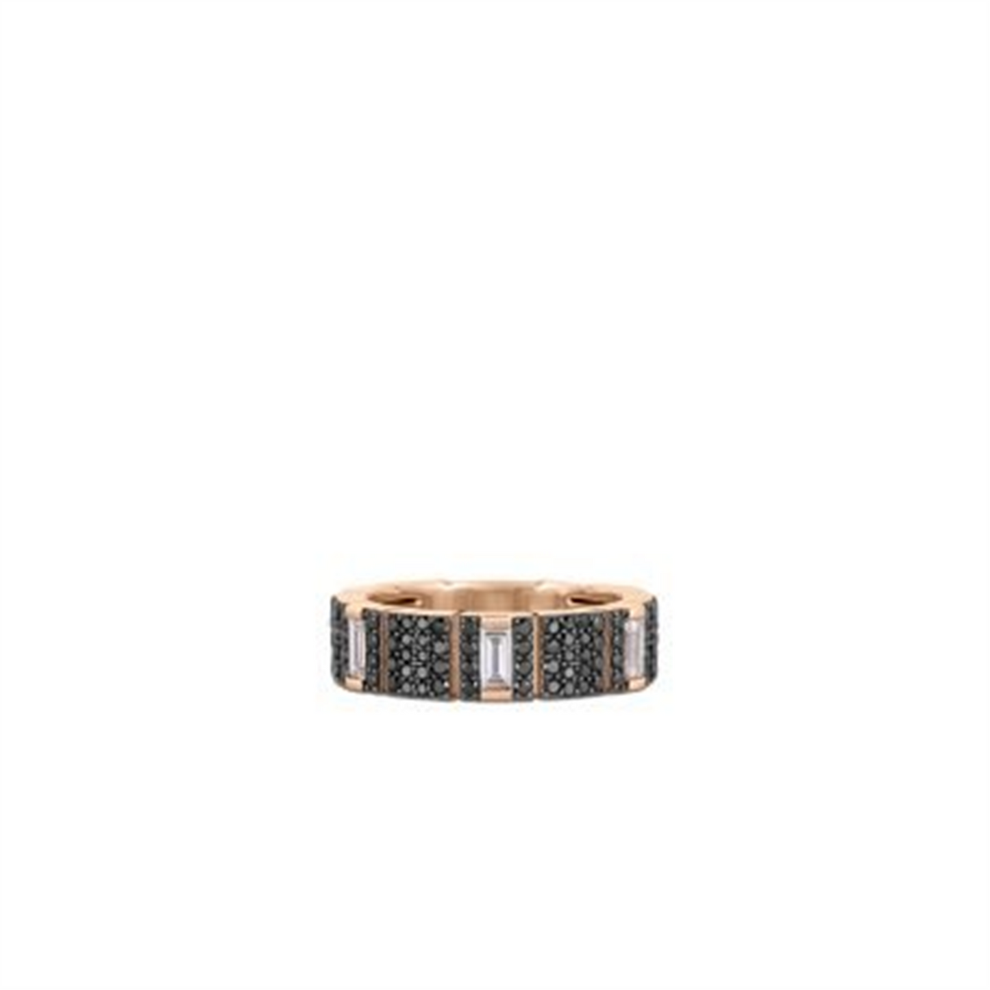 Roberto Coin 18k Rose Gold Obelisco Pavé Black & White Diamond Ring