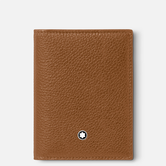 Montblanc Soft Grain 4cc Card Holder in Caramel