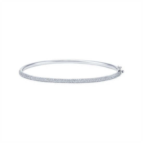 Kwiat Moonlight Slim Bangle in 18k White Gold & 1ct Pavé Diamonds