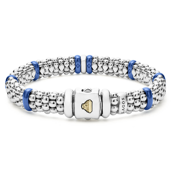 Lagos Ultramarine Single Station Diamond Caviar Bracelet